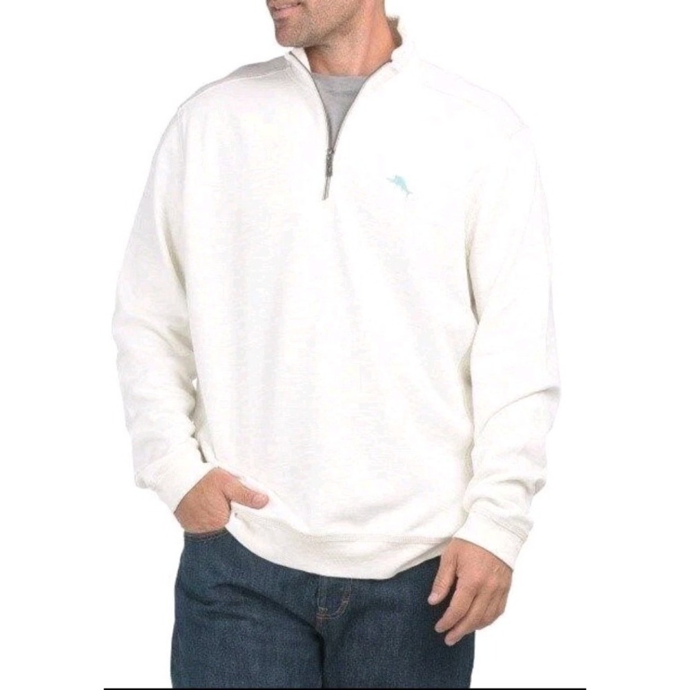 TOMMY BAHAMA Big Men's 4XLB Tobago Bay Half Zip Pima Cotton Pullover NWT $128
